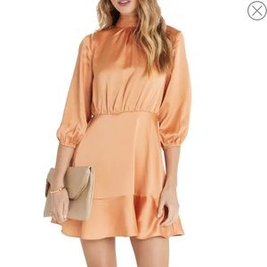 Nordstrom x Vici Collection Satin Balloon Sleeve Dress
